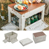 Outdoor Camping Storage Cupboard Box Crate Car Trunk Organizer Chest Wooden Lid