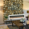 LED Fireplace Media Wall Fire Wall Mounted / Standing Electric Heater 40-100in