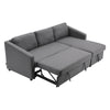 Modern Linen Corner Sofa Bed with Storag 3 Seater Pull Out Sofa Bed Dark Grey