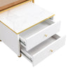Square Nesting Coffee Table Set of 2 End Tables with Drawers Storage Side Table