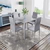 Table & 2/4/6 Chairs Dining Set Glass Dining Table Home Dining Room Furniture