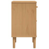 Bedside Cabinet SENJA Rattan Brown 40x35x65 Solid Wood Pine R9Z6