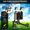 Three Wheel Rollator Walker Aluminium Foldable Mobility Aid Walker w/Handle