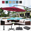 Cantilever Garden Hanging Sun Umbrella Banana Parasol Sunshade with Crank System