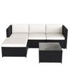 Rattan Garden Furniture Outdoor 5pcs Patio Sofa Set chairs Table (Rupert Black)