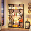 Tribesigns 5-Tier Bookshelf with 12 Shelves, Vintage Wooden and Metal Frame Unit