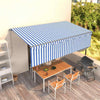 Manual Retractable Awning with Blind 5x3m Blue & White