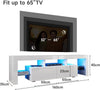TV Stand 160cm High Gloss TV Unit Cabinet Sideboard With LED Light & Drawers