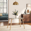 Rectangular Dinner Table Kitchen Dining Room Table Glass Top + Wood Effect Legs