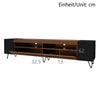 180cm Wide TV Media Unit with Storage Doors, Open Compartments & Side Shelves