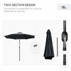 3(m) Patio Umbrella Outdoor Sunshade Canopy with Tilt & Crank Black UK