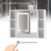 White Bathroom Cabinet Wall Mounted Mirrored LED Door Storage Cupboard w/ Shelf