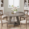 Farmhouse Dining Table for 4, 120 cm Round Dinner Table for Kitchen Living Room