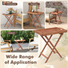 Patio Wooden Side Table Outdoor Folding End Table X-shaped Frame Brown