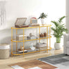 140cm TV Console Table with Tempered Glass Shelves