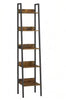 Ladder Shelf 5-Tier Narrow Shelf Bookshelf Rustic Brown and Black LLS109B01