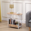 2-Tier Narrow Side Table for Living Room Sofa End Tables with Storage Slim