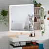 90x60cm Bathroom Mirror Cabinet Lighted Medicine Cabinet with Dimmable LED Light