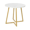 Modern Round Dining Table Coffee Table Marble Effect Table-top with Gold Frame