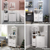 Tall Bathroom Cabinet | Slim Storage Unit with 2 Drawers & 3 Open Shelves