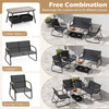 4 Pieces Patio Furniture Set with 2 Rocking Bistro Chairs-Black