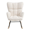 Wooden&Metal Frame Nursing Rocking Chair Glider Rocker Armchair for Living Room