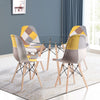 90cm Glass Dining Table Wood Legs Kitchen Lounge Coffee Working Restaurant Table