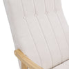 Solid Wood Rocking Chair Upholstered Linen/Velvet Fabric High Back Lounge Seat