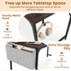 Modern Writing Study Desk Computer Desk w/Storage Bag-Brown