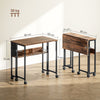 80 cm Foldable Computer Desk on Wheels for Small Spaces Rustic Brown