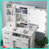 Dressing Table 10 LED Lighted Mirror Makeup Desk Vanity Table Stool Set Bedroom
