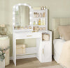 LED Mirror Dressing Table with Stool Set Makeup Desk Vanity Table Lights