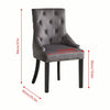 Set of 2 Dark Grey Velvet Dining Chairs Tufted High Back for Dining Room Kitchen