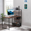 Industrial Computer Desk Storage Book Shelves Workstation Study Writing Table