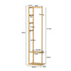 155cm Tall Bamboo Garment Rack Coat Hat Stand with 2 Shelf 3 Hooks Hanger Closet