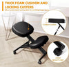 Ergonomic Kneeling Chair Black Adjustable Posture Stool With Angled Seat Black