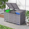 240L Triple Wheelie Bin Storage Wooden Store Cover Garden Rubbish Dustbin 3 Shed