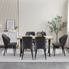 Modern Rectangular 4 Seater Dining Table Metal Straight Legs Morden Brown