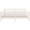 Bed Frame with Headboard White 200x200 Solid Wood Pine H1H9