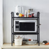 2/3-Tier Metal Expandable Microwave Oven Rack Shelf Countertop Kitchen Stand