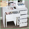 Drawer Stool Dressing Table Vanity Makeup Desk & Adjustable Led Lighted Mirror