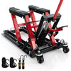 680KG Motorcycle Lift Jack Hydraulic Motorcycle Hoist w/ 4 Wheels-Red