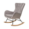 Modern Rocking Chair Upholstered Fabric Armchair Accent Glider Rocker Chair Grey