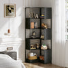 6 Tier Corner Shelf, 180cm Tall Corner Bookshelf Bookcase Storage Display Rack