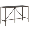 7 Piece Garden Bar Set with Cushions Brown Poly Rattan