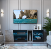 140cm Modern TV Stand Cabinet w/ 5 Open Storage RGB LED Lights & Remote Control