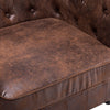 Deep Buttons Tan Distressed Leather Armchair Chesterfield Sofa Tub Accent Chairs