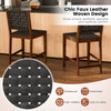 2X Woven Bar Stools Dining Chairs Solid Wood Frame Counter Height Chairs 24''