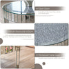 Luxury Mirrored Crush Floating Diamond Crystal Round Silver Sparkle Coffee Table
