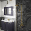 Traditional Thermostatic Shower Valve Kit Brush Brass Bathroom Gold